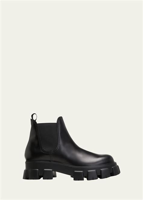 prada chelsea boots mens|monolith brushed leather chelsea boots.